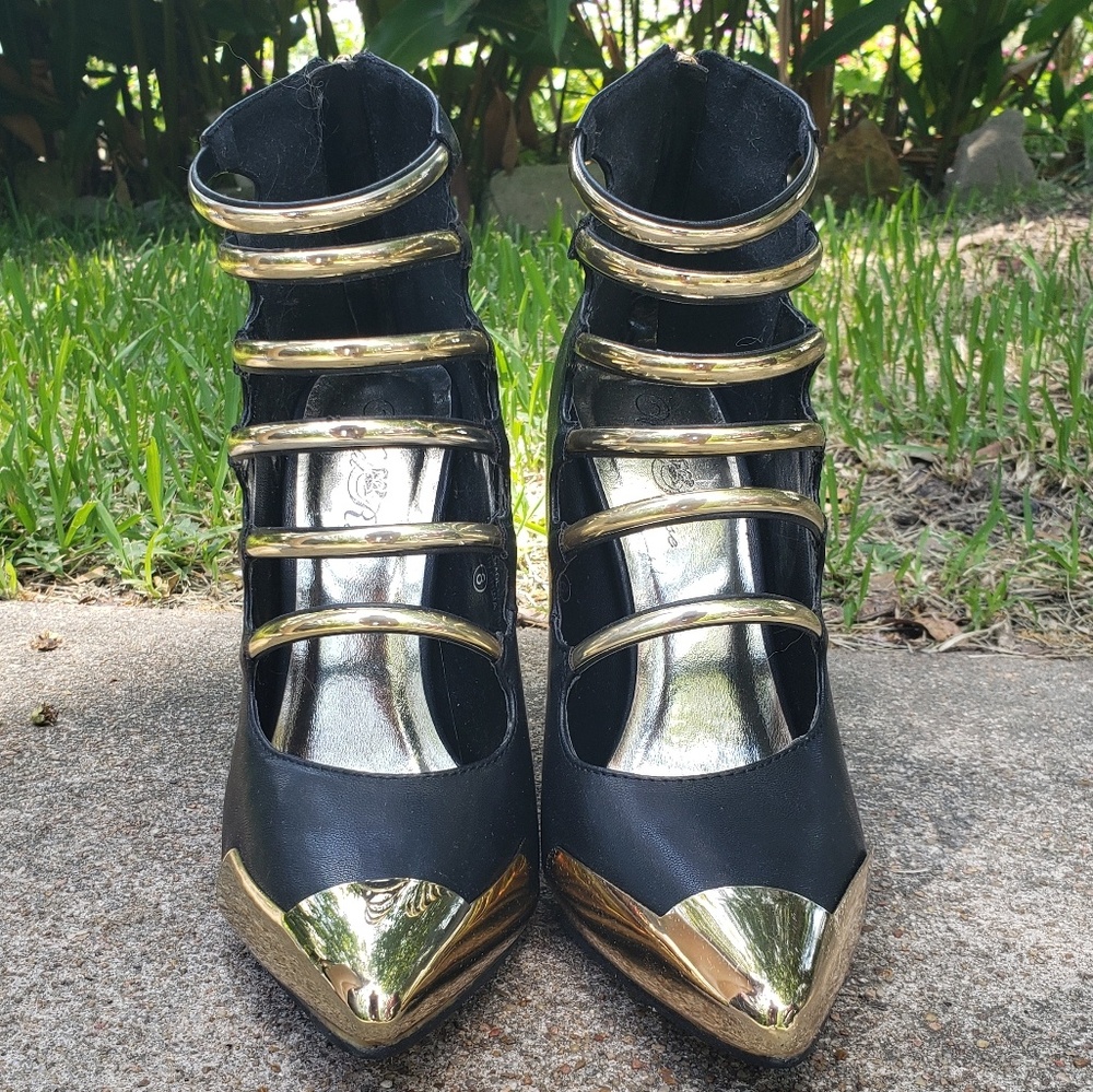 High heel strappy booties